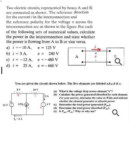 two electric circuits represented by boxes a and b|box a and b electricity.